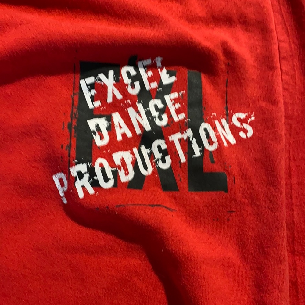 red excel dance production sweats | straight leg